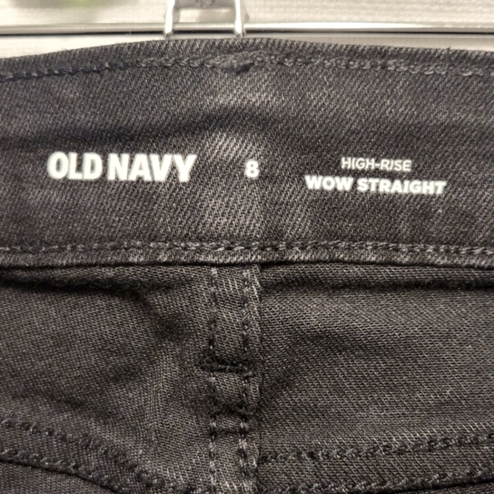 Old Navy Womens Black High Rise WOW Straight Jeans Size 8 - Picture 5 of 5